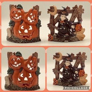 🎃 Set of (2) Halloween tea light candle holders
